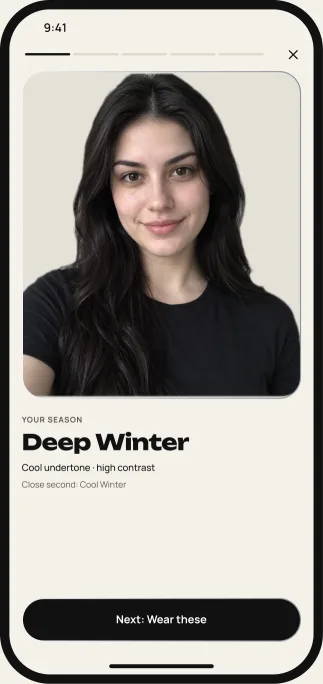 Colorsona screen with a season result
